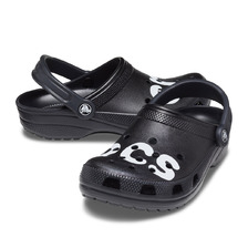 crocs classic logo clog Black/White 206668-066画像