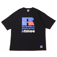 atmos &times; Russell Athletic LOGO TEE BLACK MAT21-SM018画像