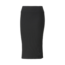PUMA CLASSICS RIBBED MIDI SKIRT BLACK 531618-01画像