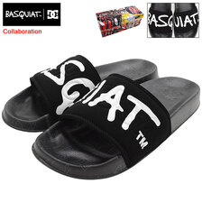 DC SHOES &times; BASQUIAT BASQ DC SLIDE Black/Dk.Grey Print DM214109-BDP画像