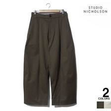 STUDIO NICHOLSON SORTE VOLUME PLEAT PANTS - PEACHED COTTON画像