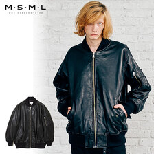 MSML OVERSIZED LEATHER MA-1 JACKET M11-02A5-JK01画像