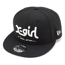 NEW ERA 9FIFTY X-girl ミルズロゴ new era ブラック &times; スノーホワイト グレーアンダーバイザー 12860570画像