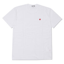 PLAY COMME des GARCONS SMALL RED HEART TEE WHITE画像