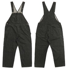 JOHNBULL ライトオンス デニム オーバーオール ブラック 21596画像