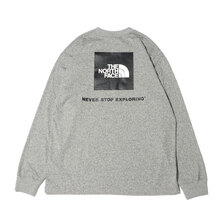 THE NORTH FACE L/S BACK SQUARE LOGO TEE MIX GREY NT82131-Z画像