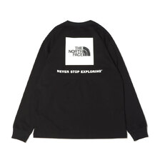THE NORTH FACE L/S BACK SQUARE LOGO TEE BLACK NT82131-K画像