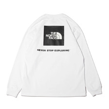 THE NORTH FACE L/S BACK SQUARE LOGO TEE WHITE NT82131-W画像