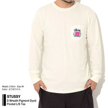 STUSSY S Wreath Pigment Dyed Pocket L/S Tee 1954734画像