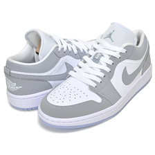 NIKE WMNS AIR JORDAN 1 LOW white/wolf grey-aluminum DC0774-105画像