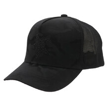 YOSHINORI KOTAKE DESIGN &times; BARNEYS NEWYORK BLACK LINE STAR RHINESTONE CAMO MESH CAP BLACK画像