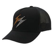 YOSHINORI KOTAKE DESIGN &times; BARNEYS NEWYORK BLACK LINE THUNDER BOLT RHINESTONE MESH CAP BLACK画像