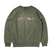 APPLEBUM Alphabet (mami's Font) Crew Sweat OLIVE画像