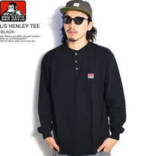 BEN DAVIS L/S HENLEY TEE -BLACK- C-1780028画像