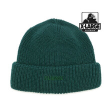 X-LARGE LOGO SHORT LENGTH BEANIE GREEN 101213051007画像