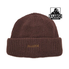 X-LARGE LOGO SHORT LENGTH BEANIE BROWN 101213051007画像