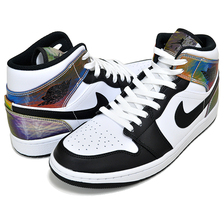 訳ありセール 格安 お得な割引クーポン発行中 あす楽 対応 送料無料 ナイキ エアジョーダン 1 ミッド Se Nike Air Jordan 1 Mid Se White Black Dm7802 100 メンズ スニーカー Aj1 虹色 グラデーション ミッドカット スニーカー