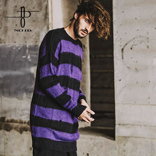 NO ID. BLACK シャギーニットボーダーラダリングBIG-PO 449010-742K画像