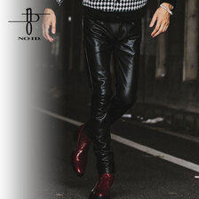 NO ID. BLACK シンセティックレザーウォームスキニーPT 449006-741P画像