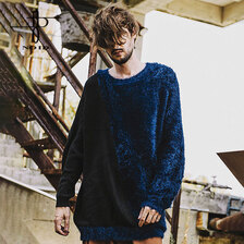 NO ID. BLACK フェザーヤーン切替ドルマンスリーブニット 449010-769K画像