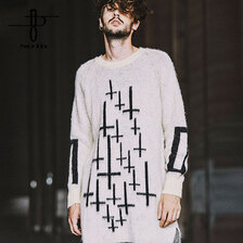 NO ID. BLACK クロス&スパイダーウェブBIGニットプルオーバー 449010-794K画像