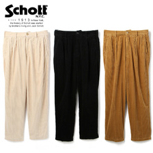 Schott CORDUROY DOUBLE PLEATS WIDE PANTS 3116040画像