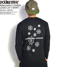 DOUBLE STEAL RAKUGAKI FLOWER LOGO L/S T-SHIRT -BLACK/WHITE- 914-14060画像
