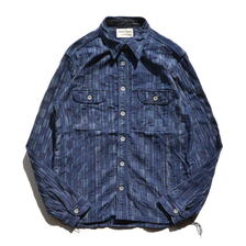 SAMURAI JEANS SSS21-IK 藍市松絣ワークシャツ画像