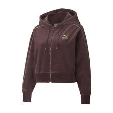 PUMA ICONIC T7 VELOUR FULL-ZIP HOOD WINE 589996-21画像