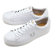 FRED PERRY SPENCER LEATHER WHITE/1964 SILVER B2333-200画像