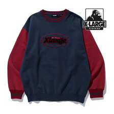 X-LARGE RETRO CREW NECK SWT NAVY 101213012008画像