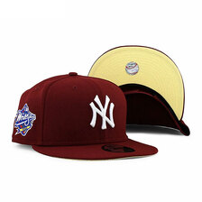 NEW ERA NEW YORK YANKEES 1999 WORLD SERIES LEMON BOTTOM SNAPBACK CAP CARDINAL JJ70584043画像