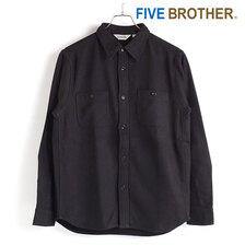 FIVE BROTHER HEAVY FLANNEL WORK SHIRTS BLACK PLAIN 152160P画像