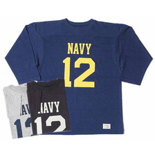 WAREHOUSE Lot 4063 7分袖フットボールT NAVY 12画像
