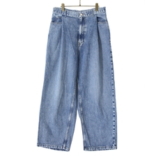 URU COTTON DENIM TUCK PANTS - indigo - 21FCD03B画像