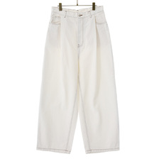 URU COTTON DENIM / TUCK PANTS - white - 21FCD03A画像