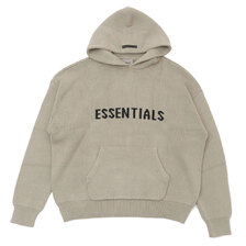 ESSENTIALS LOGO KNIT HOODY GREEN画像