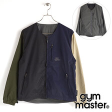 gym master RVナイロンウィンドブレイクノーカラージャケット ネイビーCRZ/チャコール G518666-91画像