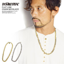 DOUBLE STEAL FLAT LINK CHAIN NECKLACE 451-90201画像