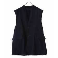 URU WOOL STRIPE BELTED VEST 21FWS01画像