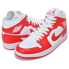 NIKE WMNS AIR JORDAN 1 MID SYRACUSE white/habanero red-white BQ6472-116画像