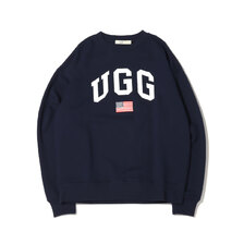 UGG US 刺繍ロゴ クルーネック スウェット NAVY 21AW-UGTP09画像