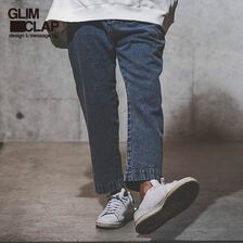 GLIMCLAP Chemical wash processing denim semi-flared silhouette pants 11-050-GLA-CB画像