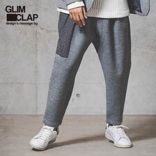 GLIMCLAP Herringbone partial switch design pants 11-057-GLA-CB画像