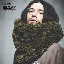GLIMCLAP leopard pattern jersey & shaggy material reversible snood 11-053-GLA-CB画像