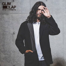 GLIMCLAP Herringbone partial switch design tailored jacket 11-056-GLA-CB画像