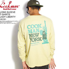 COOKMAN LONG SLEEVE T-SHIRTS LADY LIBERTY -BEIGE- 231-13101画像