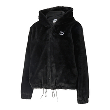 PUMA CLASSICS FAUX FUR FULL-ZIP HOO BLACK 531606-01画像