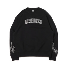 DC SHOES 21 FLEECE FIRE PATTERN CREW BLACK DPO214015-BLK画像