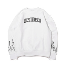 DC SHOES 21 FLEECE FIRE PATTERN CREW WHITE DPO214015-WHT画像